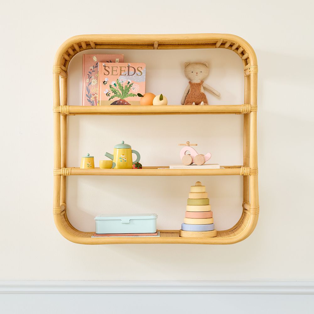 Curved Rattan Wall Shelf – 25.2"