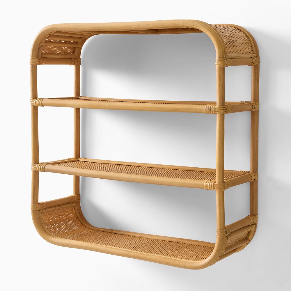 Curved Rattan Wall Shelf – 25.2"
