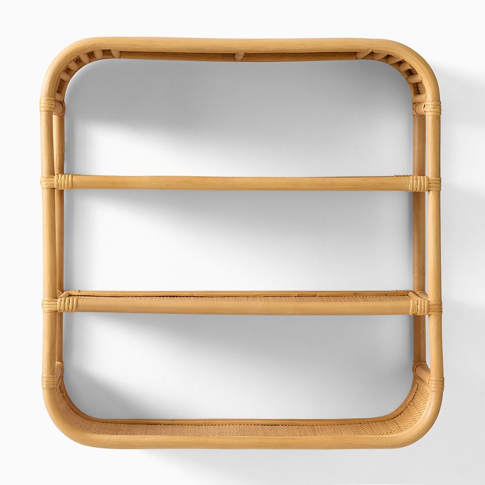 Curved Rattan Wall Shelf – 25.2"