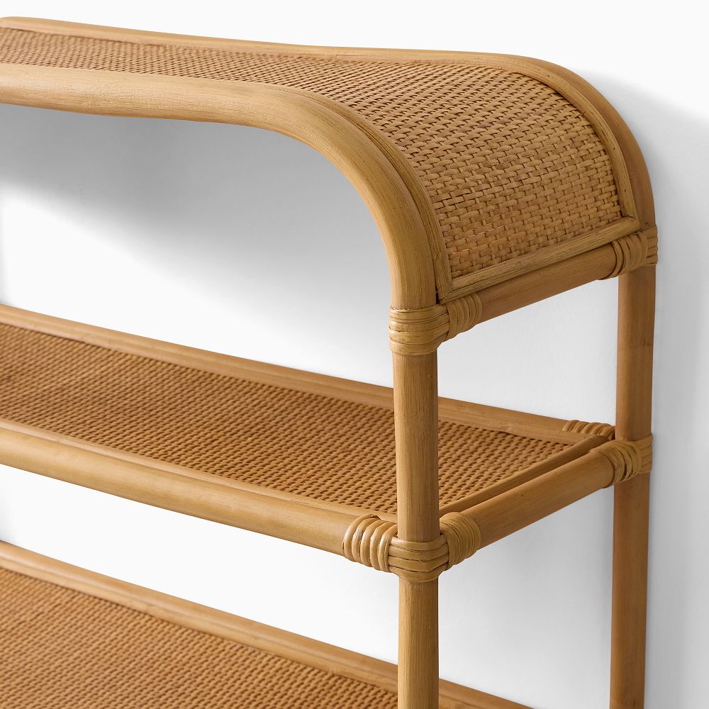 Curved Rattan Wall Shelf – 25.2"