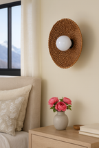 Rattan Wall Lamp for Bathroom | Cane Wall Light - Sanya