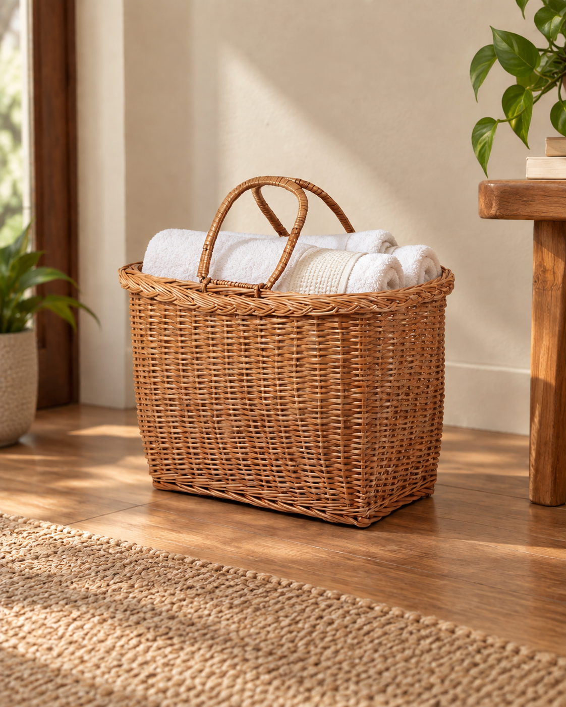 Artisan Wicker Picnic Basket for Family Outings, Lunch & Travel Adventures — Canewoven