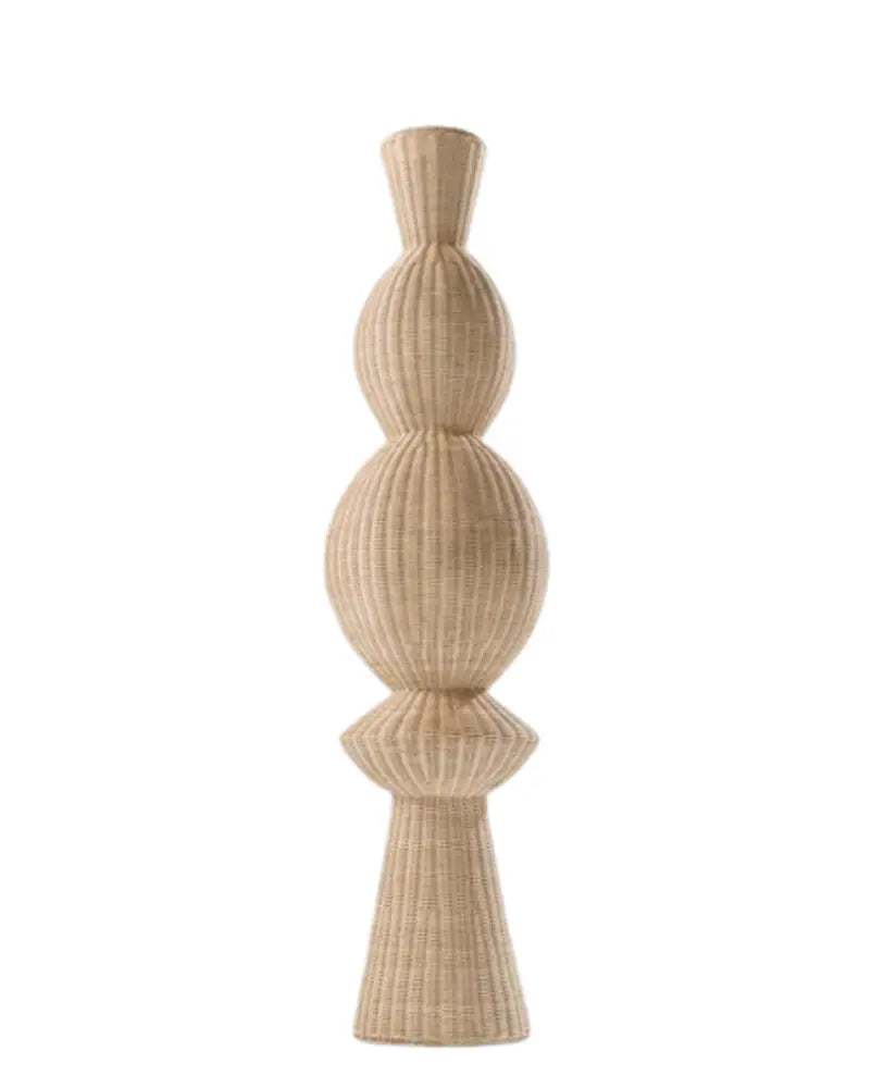 Handmade Form & Fiber Floor Lamp | Handwoven Rattan Wicker Floor Lamp | Eco-Chic Standing Light | Modern Boho Style for Living Space | Eco-Friendly Artisan Décor | Rustic Home Décor Lighting with Natural Finish | Dia(40*160 cm)