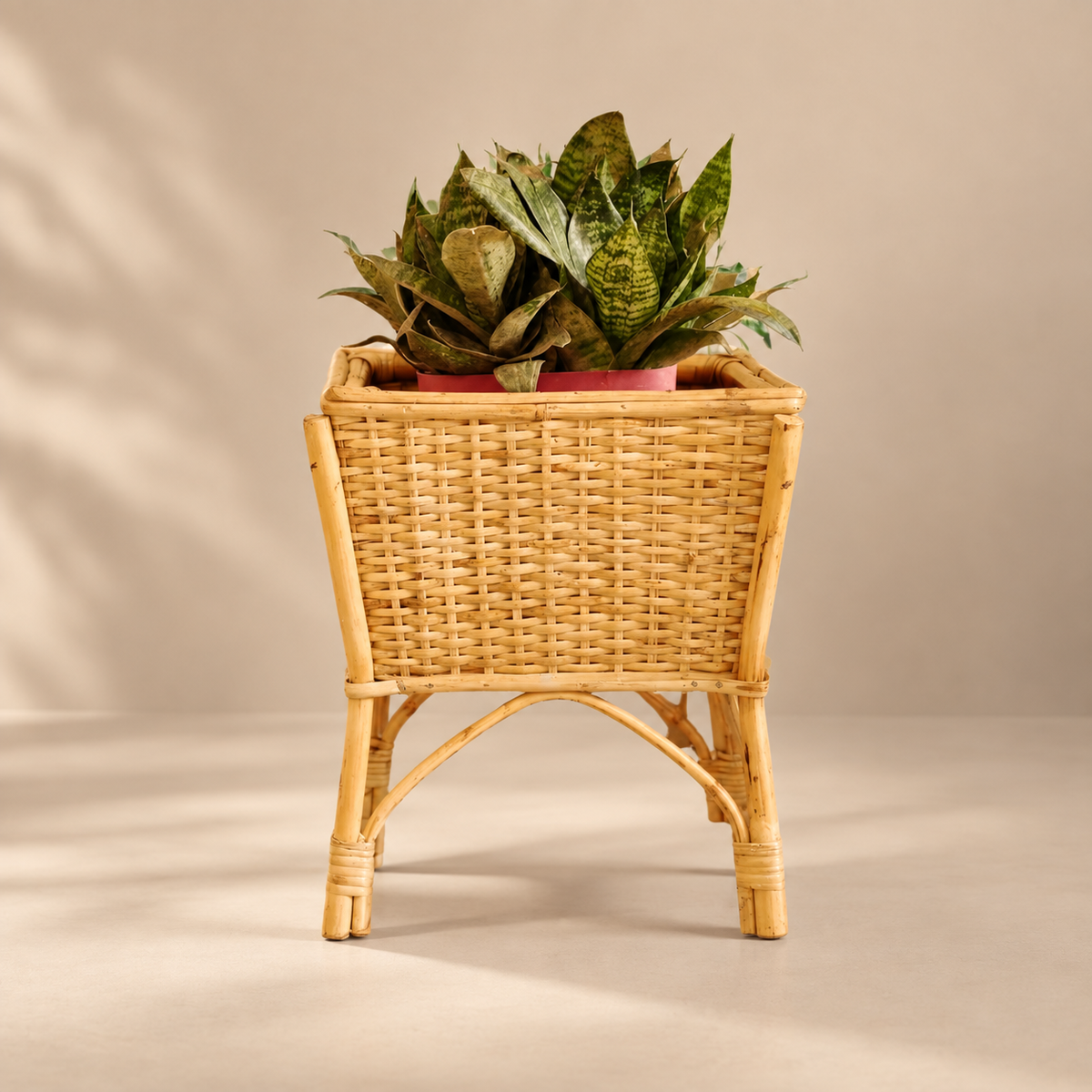 Handmade Cane Rattan Flower Pot Plant Stand, Planter — Canewoven