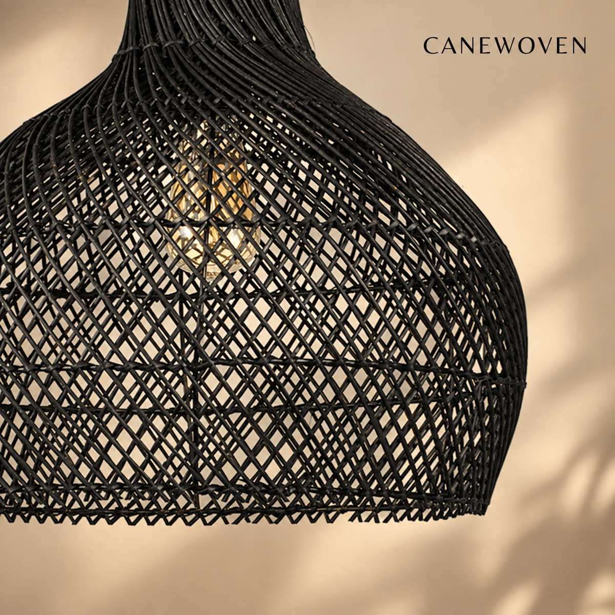 Bowl Rattan Hanging Lamp — Canewoven