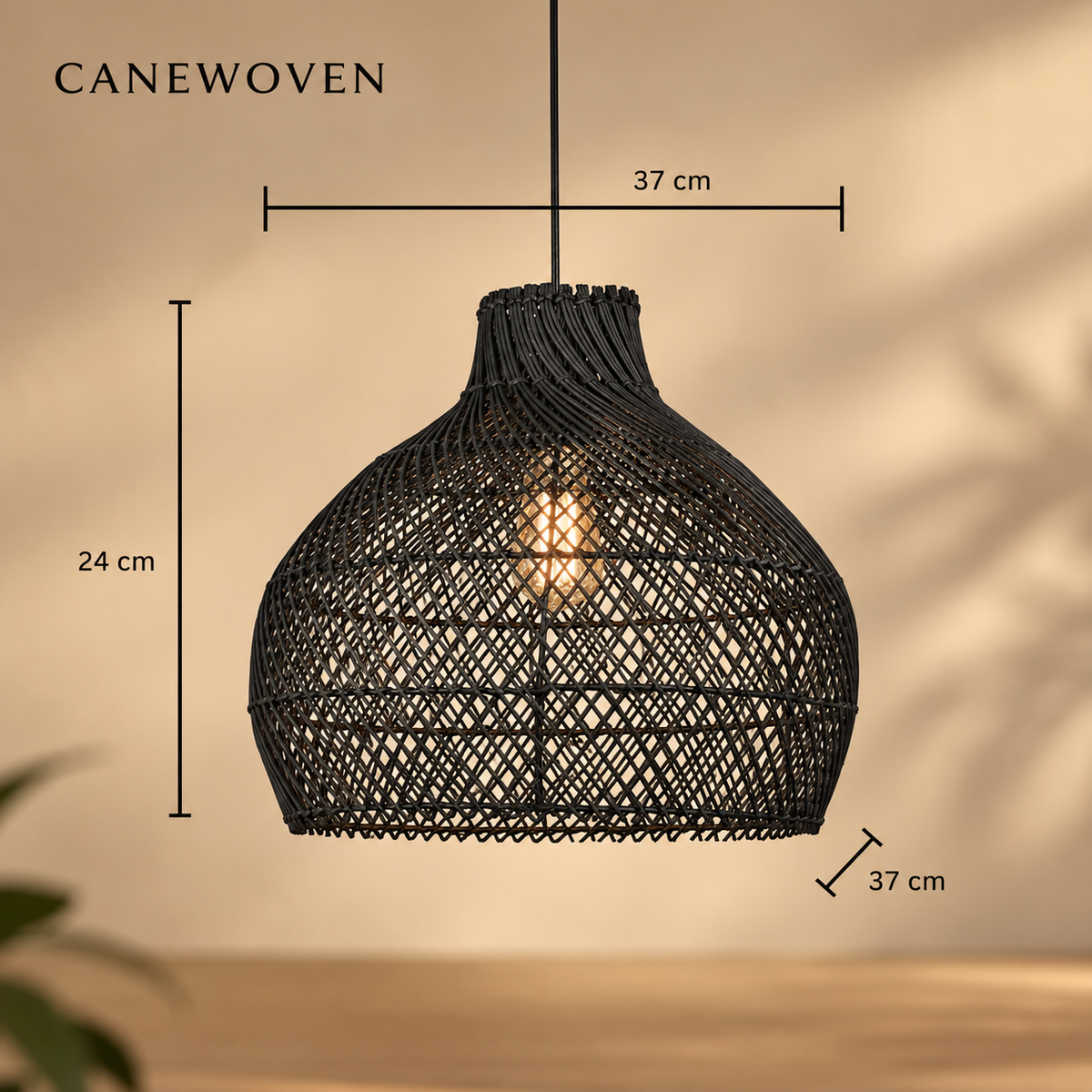 Bowl Rattan Hanging Lamp — Canewoven
