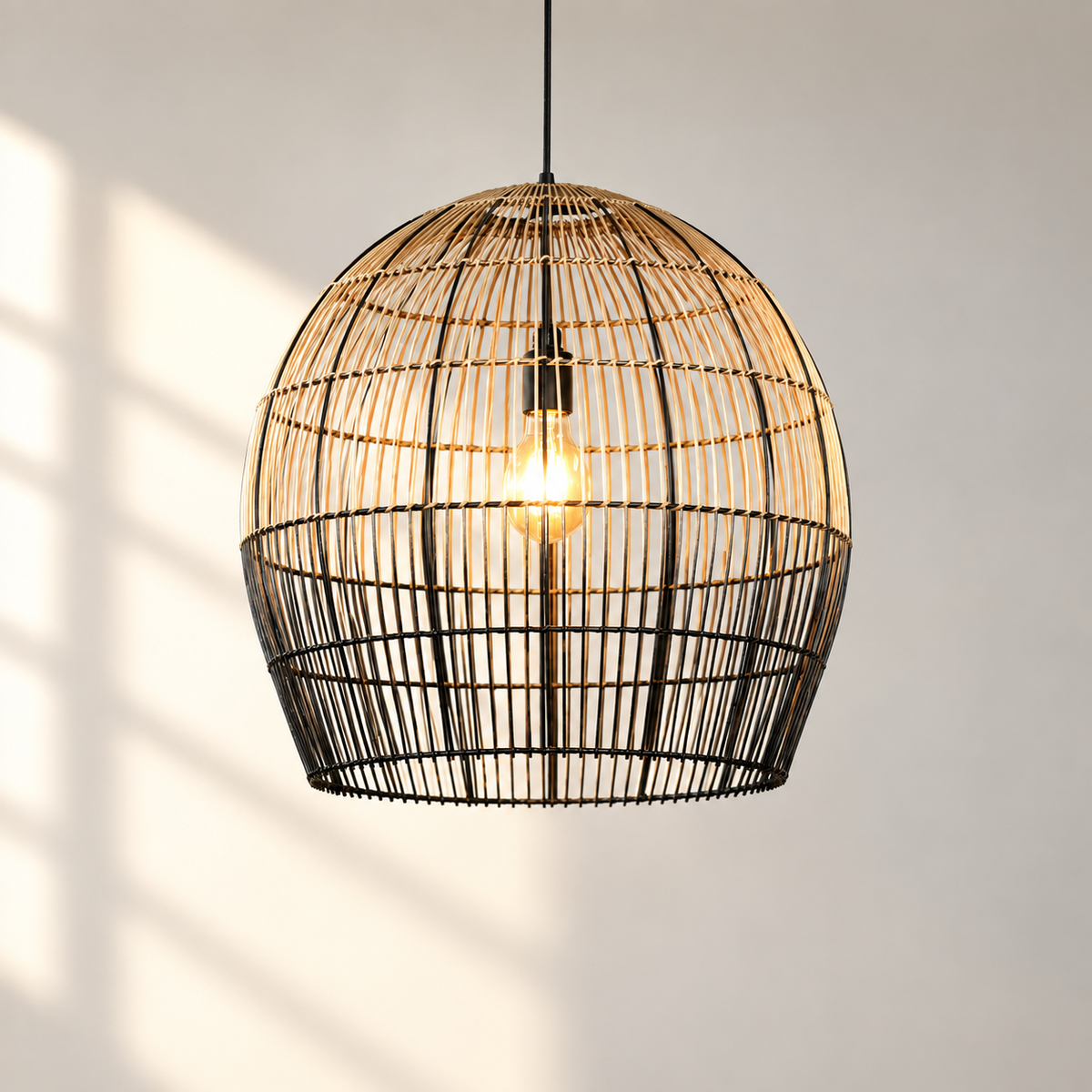 CageGlow Pendant Light — Canewoven