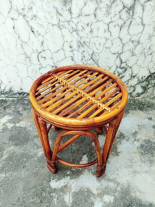Cane & Bamboo Mudha Side Stool – Set of 2