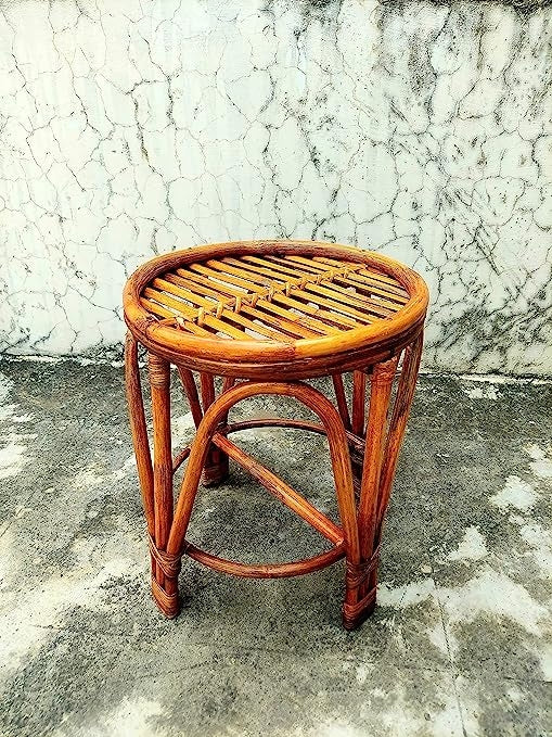 Cane & Bamboo Mudha Side Stool – Set of 2