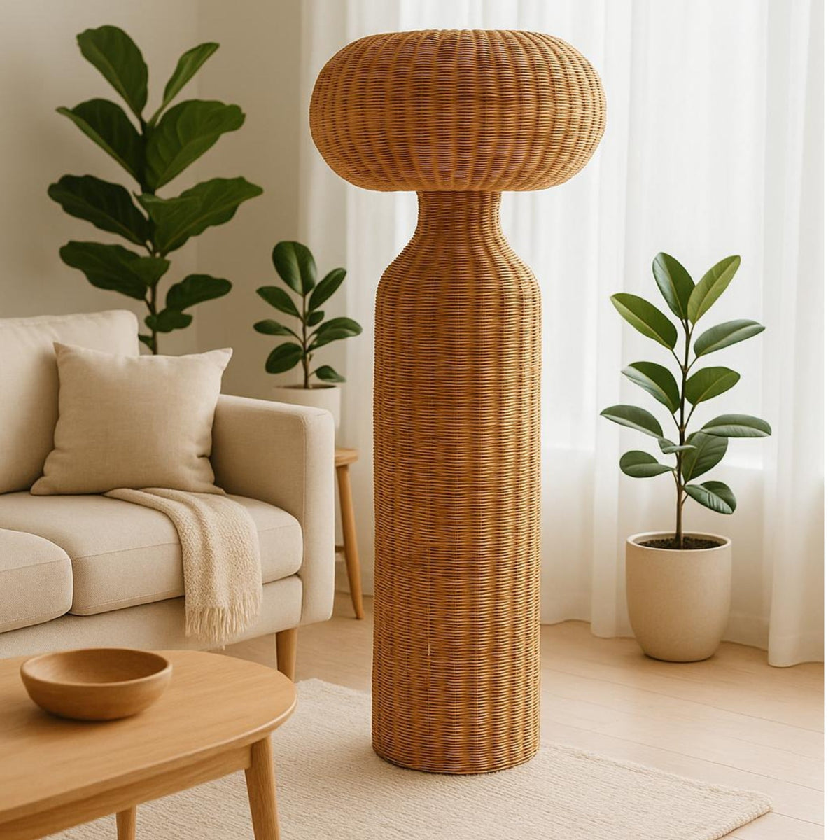 Cane & Rattan Floor Lamp – LP-76
