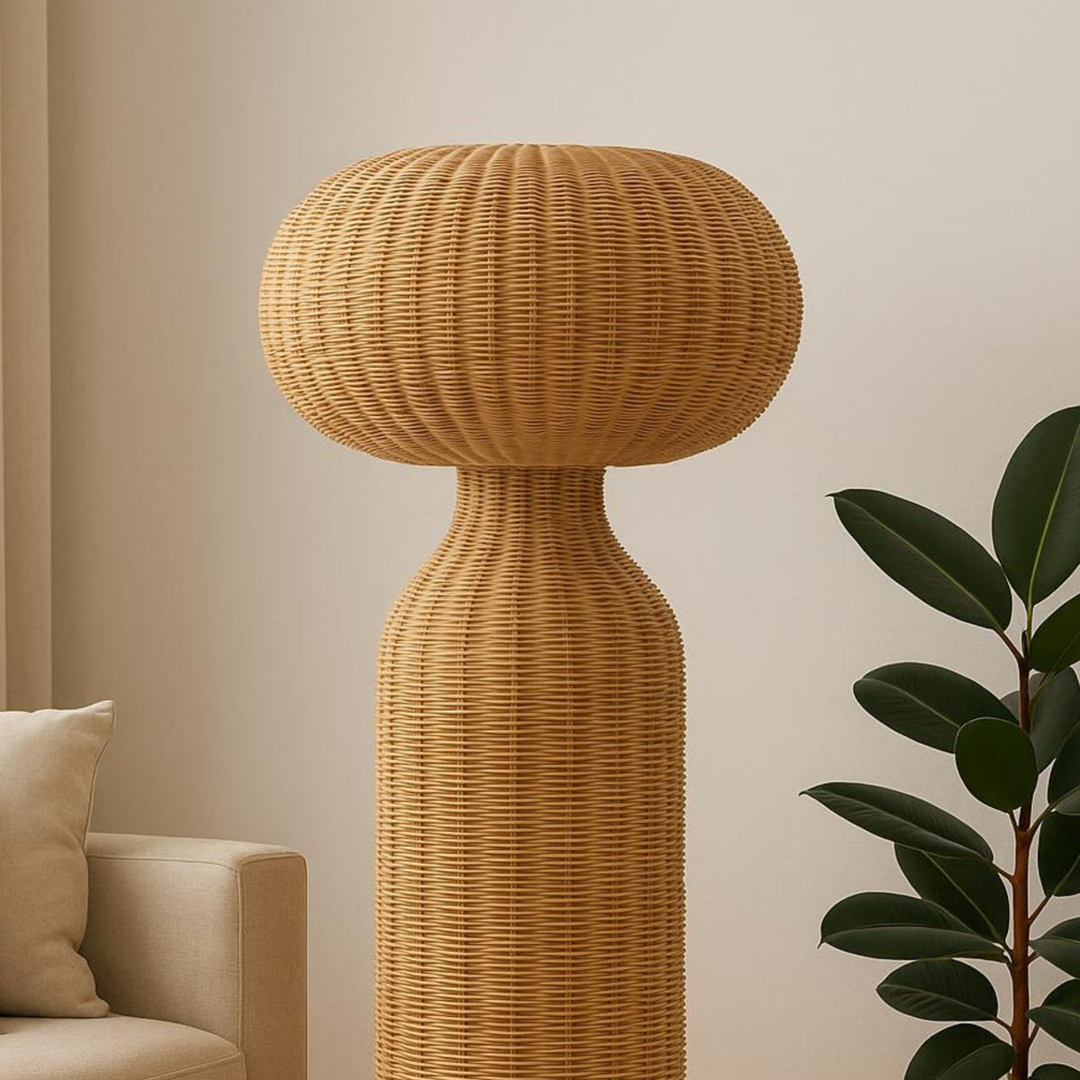 Cane & Rattan Floor Lamp – LP-76