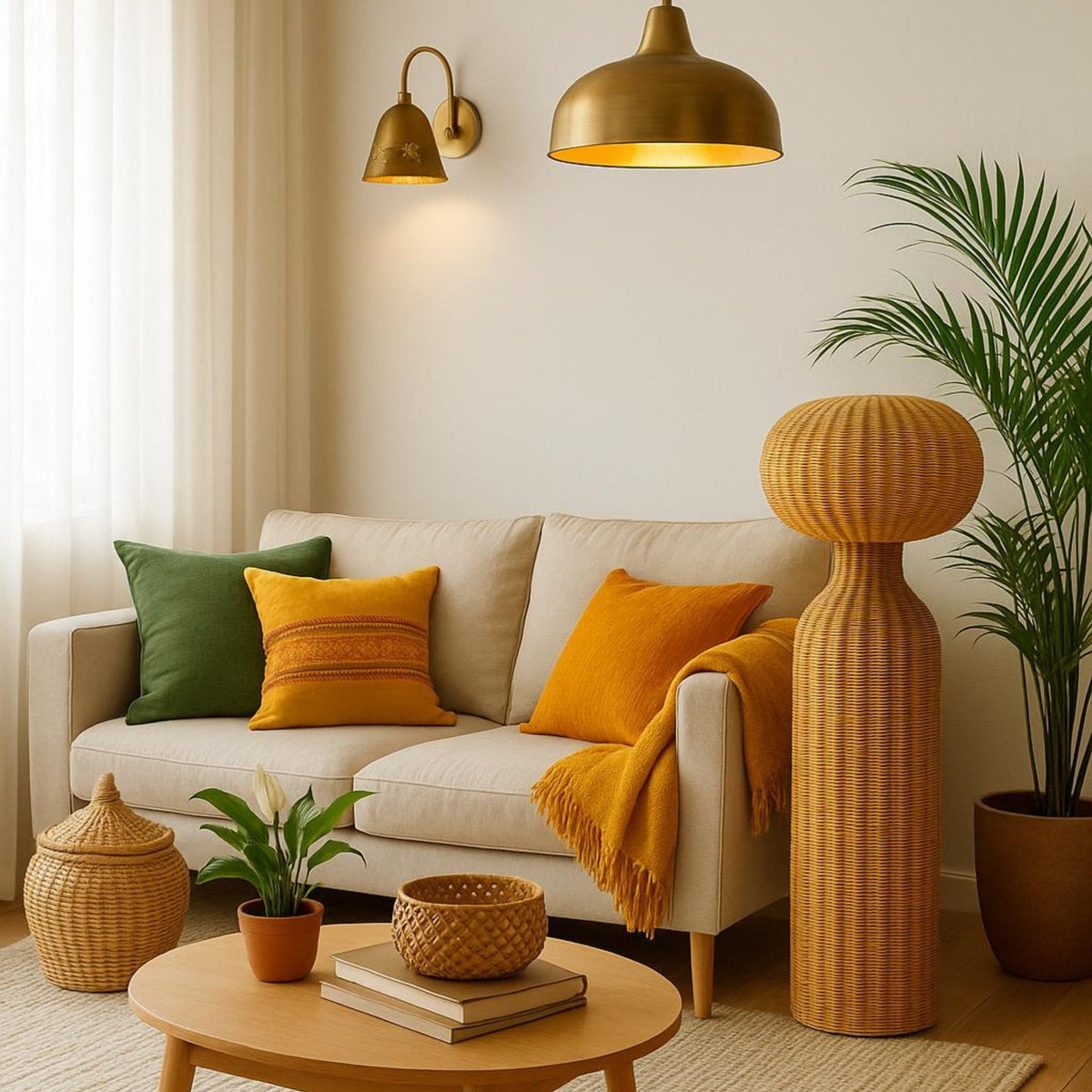 Cane & Rattan Floor Lamp – LP-76