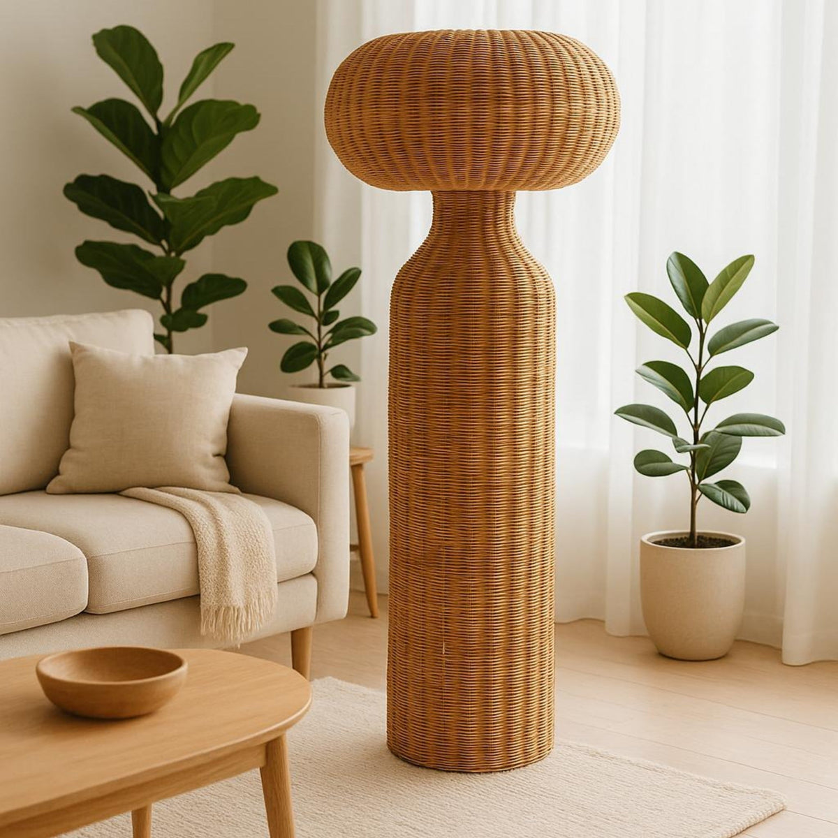 Cane & Rattan Floor Lamp – LP-76