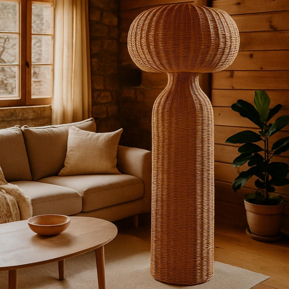 Cane & Rattan Floor Lamp – LP-76