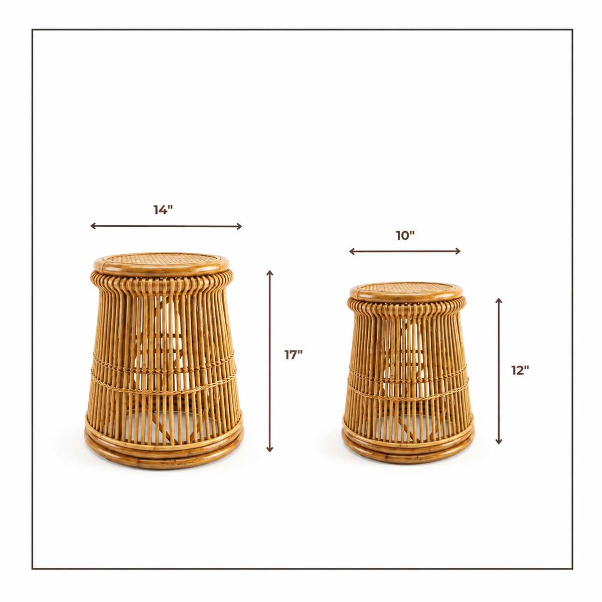 Cylindrical Rattan Stool – Indoor & Outdoor