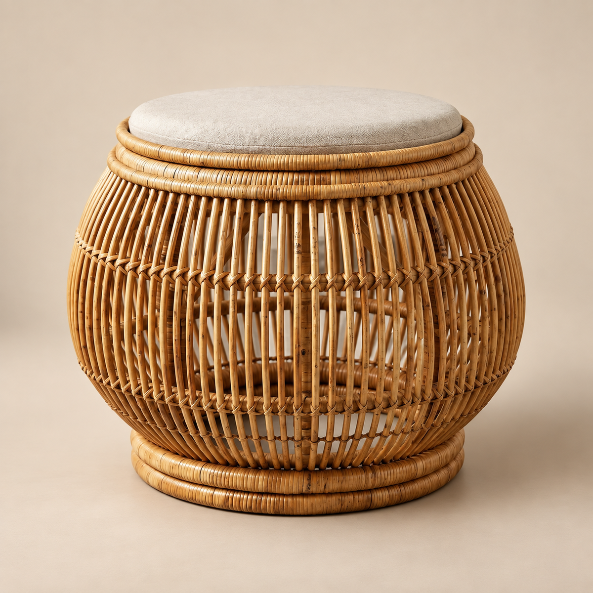 Round Rattan Weave Stool – Indoor & Outdoor