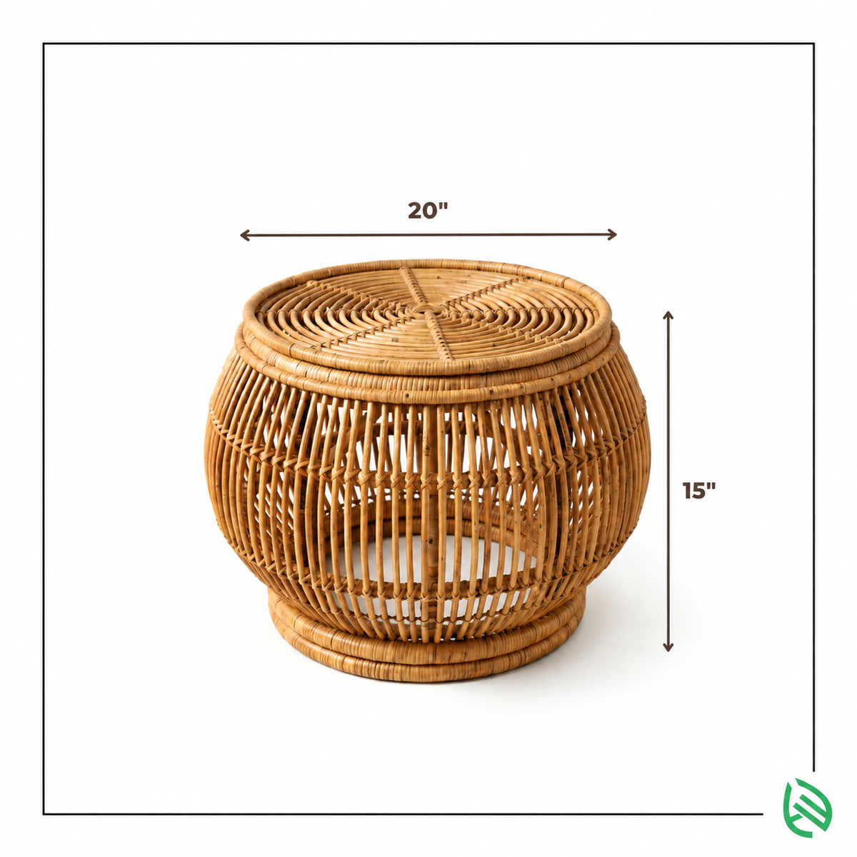 Round Rattan Weave Stool – Indoor & Outdoor