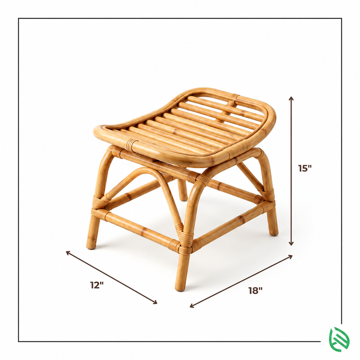 Serene Rattan Weave Stool