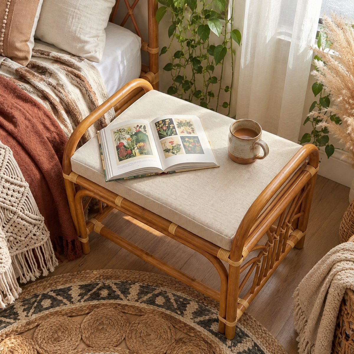 Tranquil Rattan Footstool