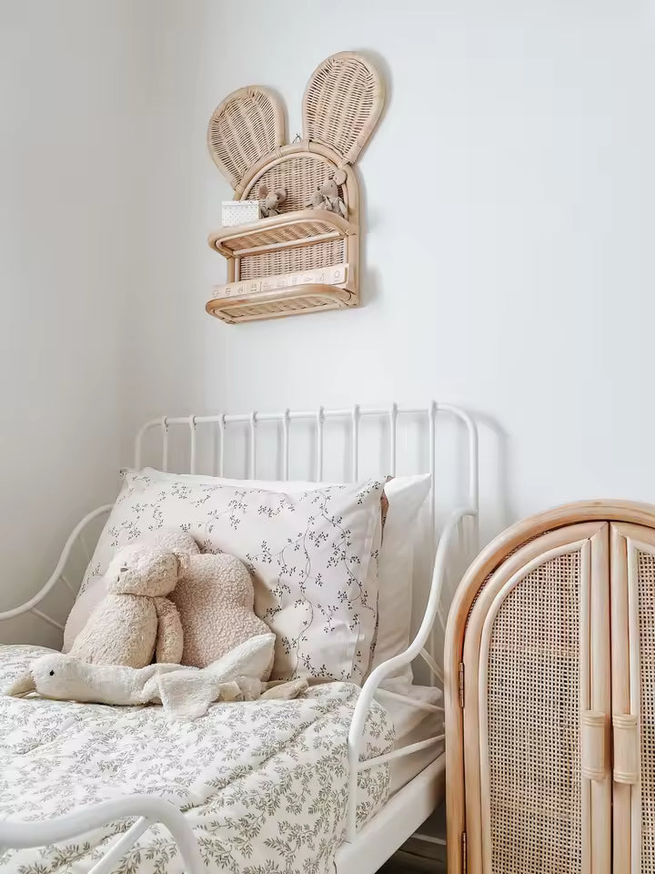 Bear-Shaped Rattan Wall Shelf