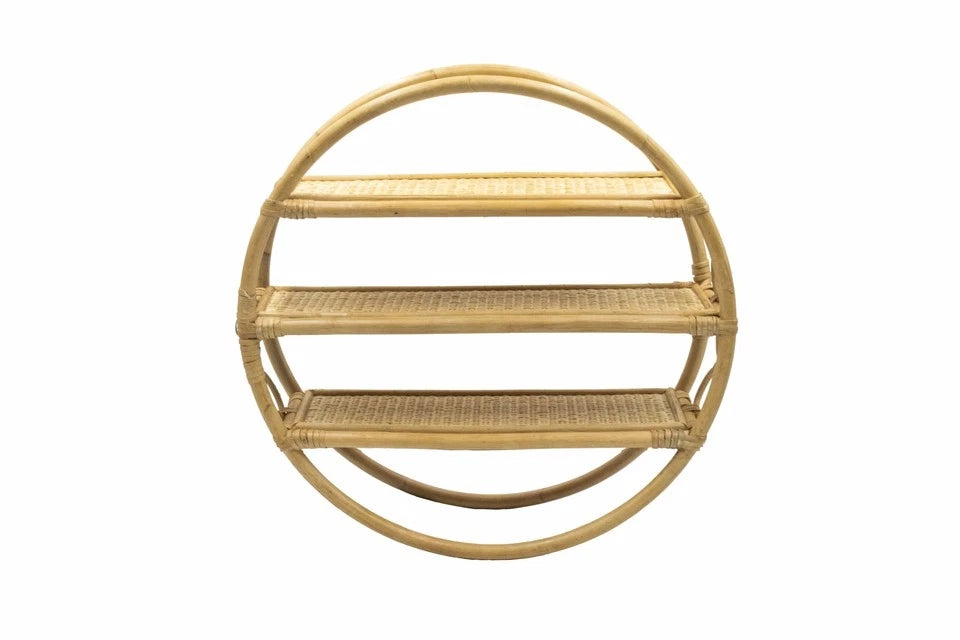 Round Rattan Wall Shelf – 23.5 in