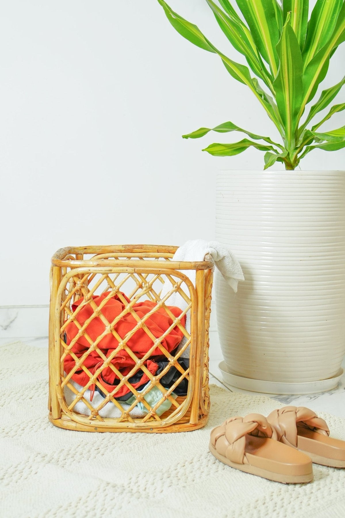 Woven Rattan Laundry Basket