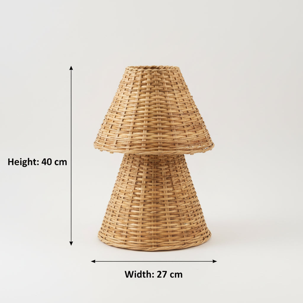 Handcrafted Rattan Wicker Table Lamp – Warm Glow