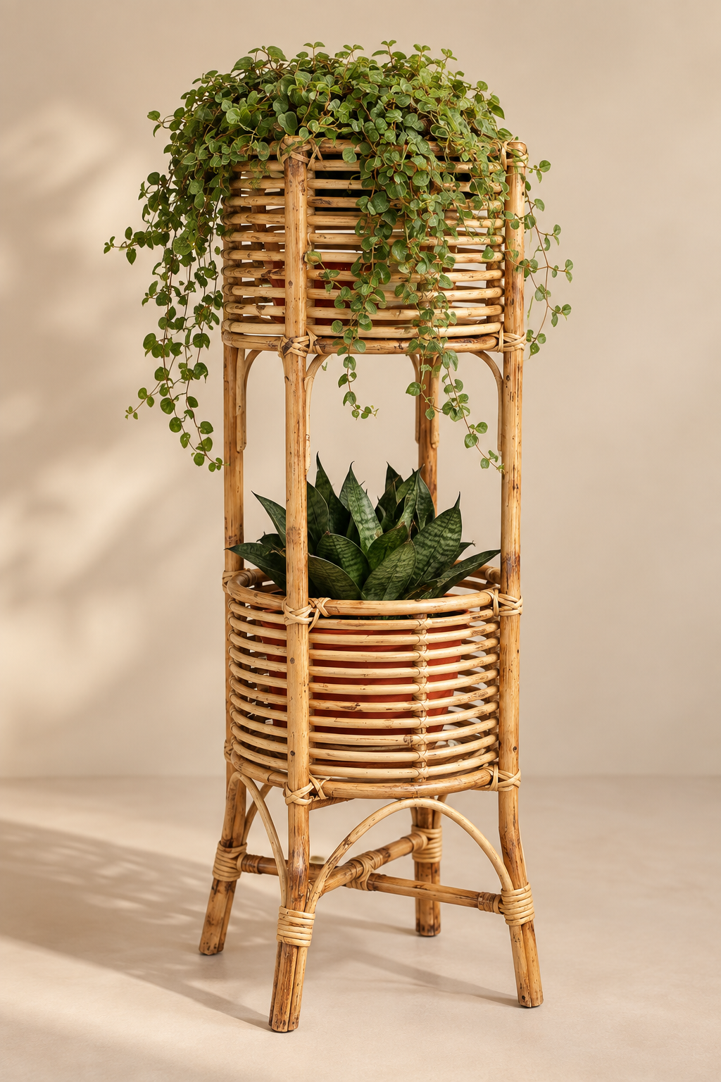 Bamboo Planter Stand for home garden, Balcony, Living, and office 32*11 Inch — Canewoven