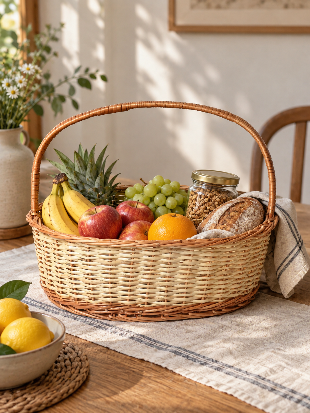 Handwoven Wicker Gift Hamper Basket for Fruits, Snacks, and Home Gifting — Canewoven