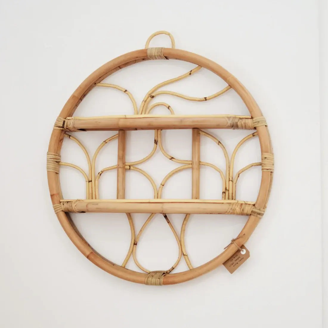 Round Rattan Hanging Wall Shelf – 40 cm