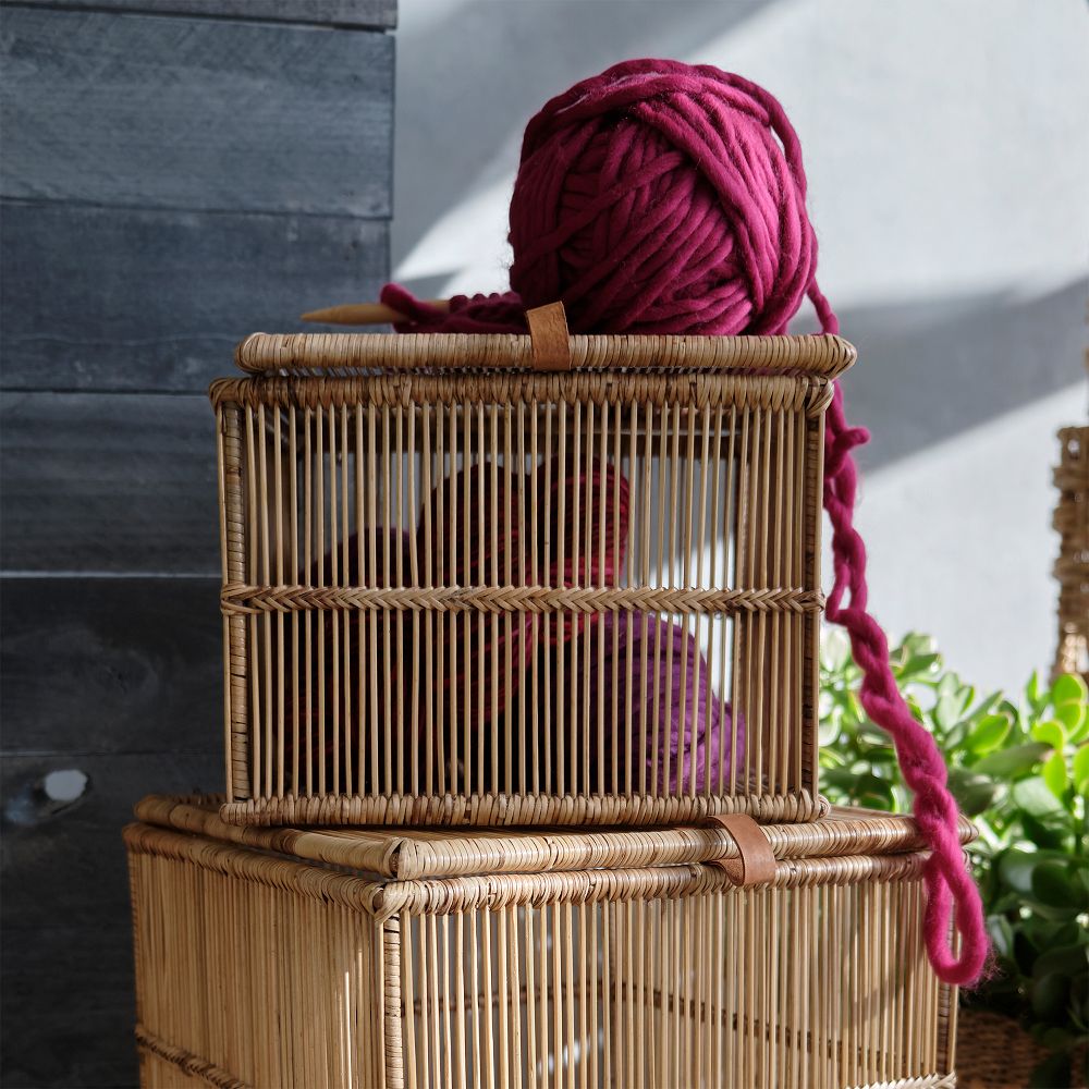 Handwoven Rattan Basket Set – Set of 2