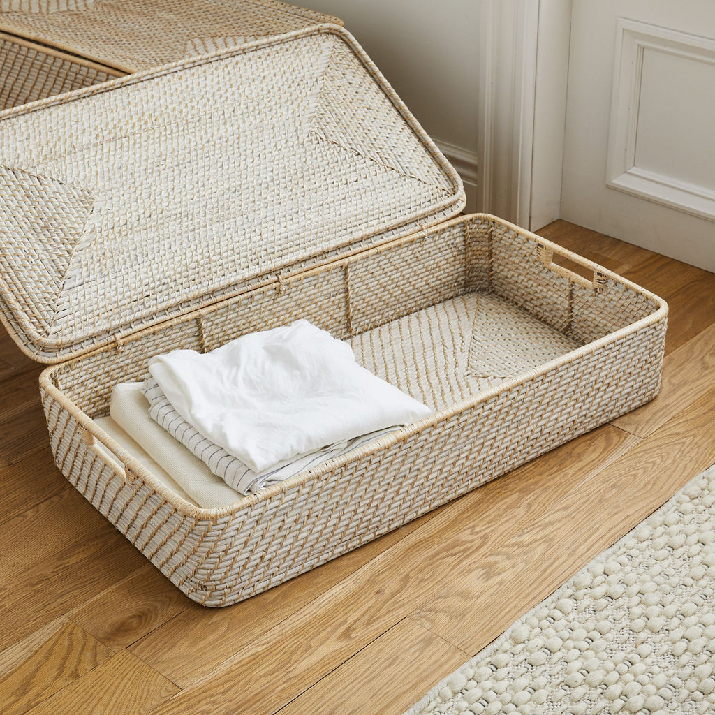 Handwoven Rattan Underbed Storage Basket
