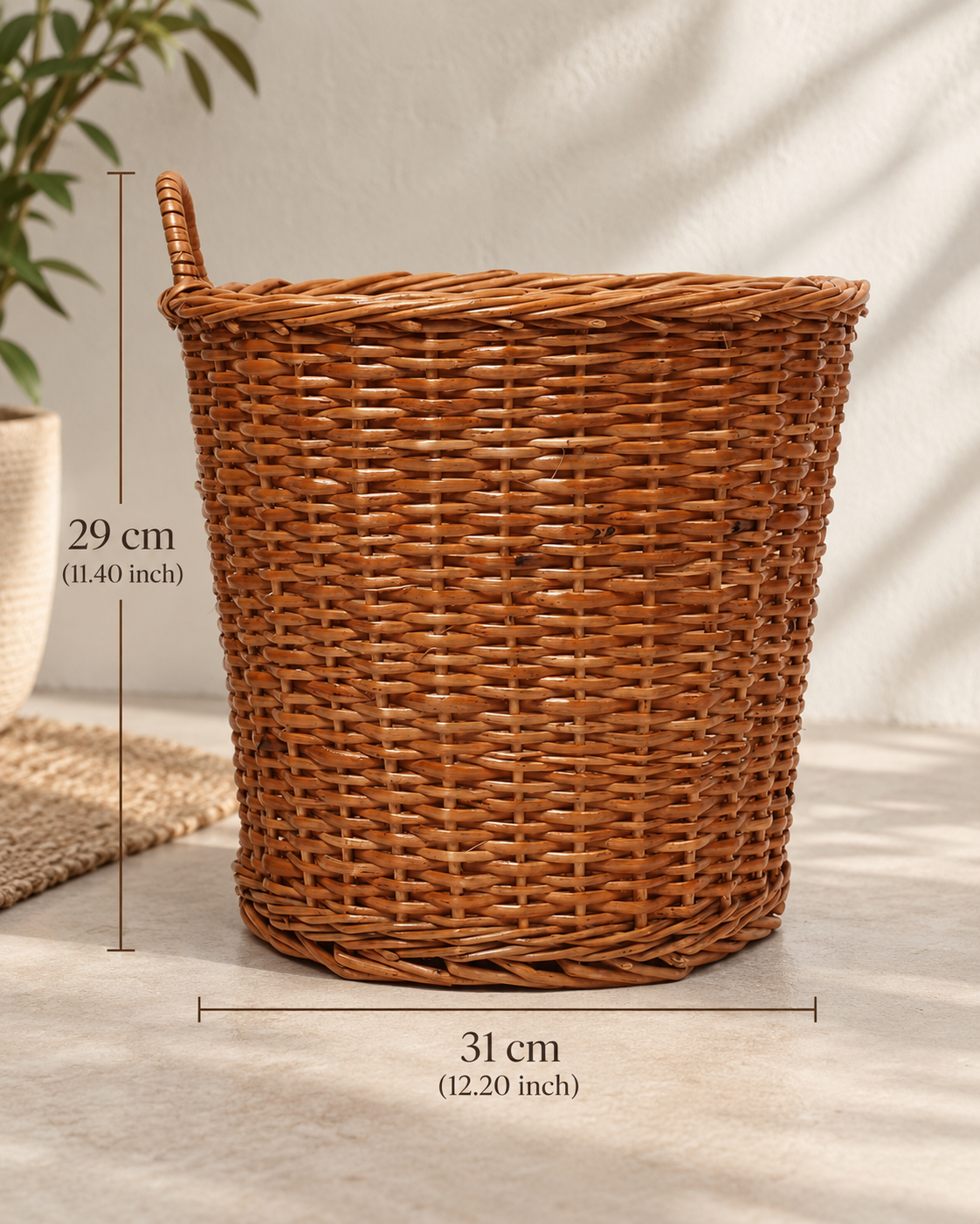 Multipurpose Wicker Basket – Ideal for Plants, Storage, or Use as a Dustbin — Canewoven