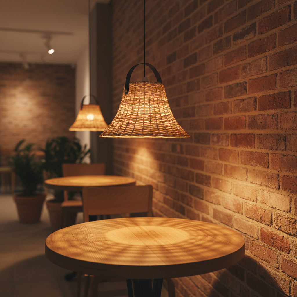 Natural Woven Rattan Pendant Light – 42 cm