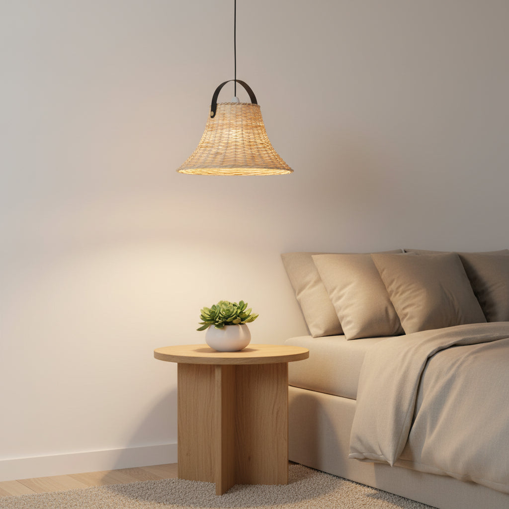 Natural Woven Rattan Pendant Light – 42 cm