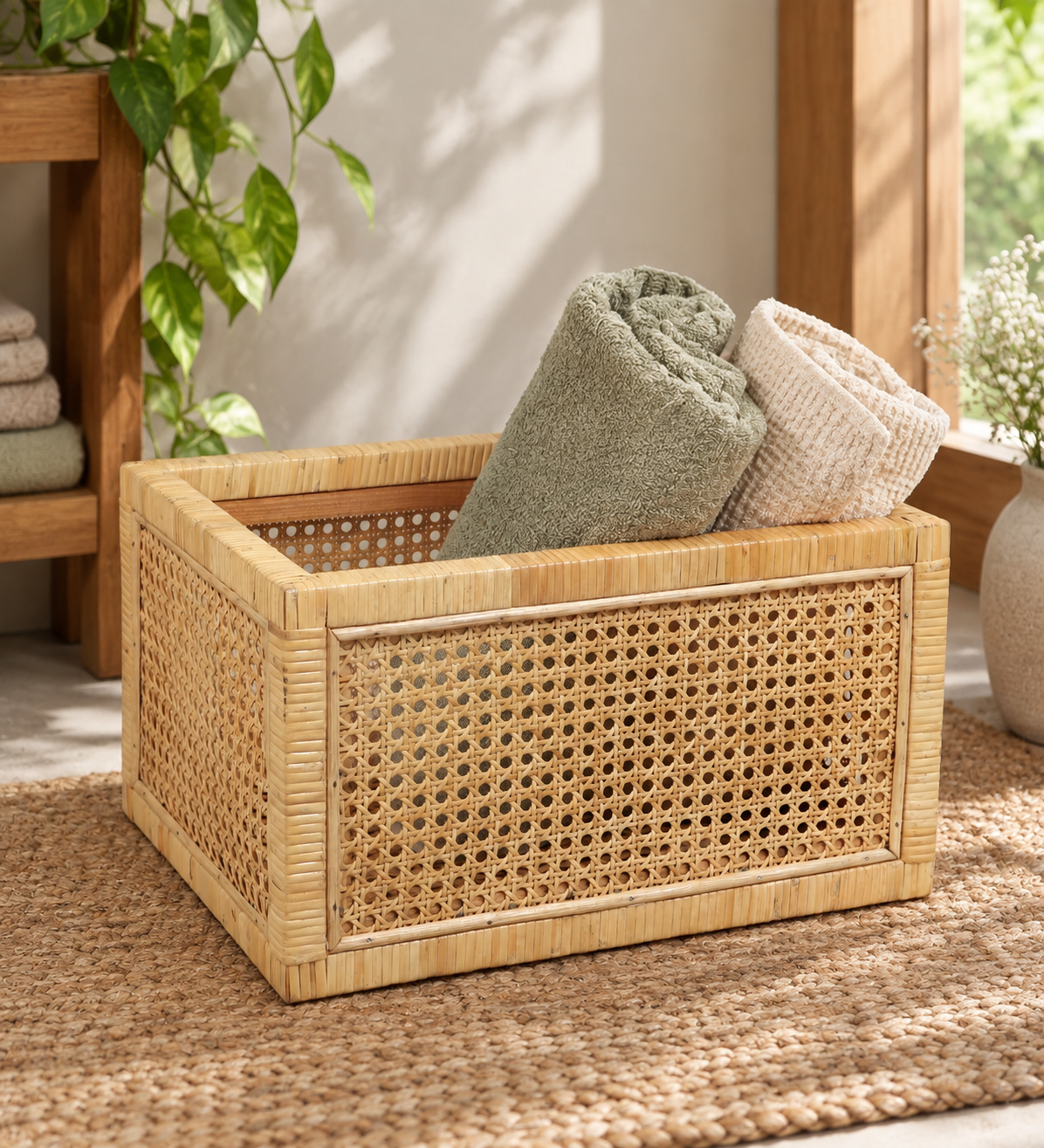 Rattan Cane Webbing Storage Basket - Pallavi — Canewoven