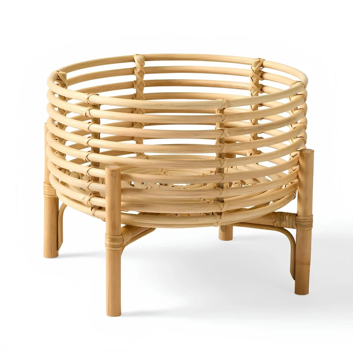 Rattan Planter with Stand | Cane Bamboo Planter - Multi-Size — Canewoven