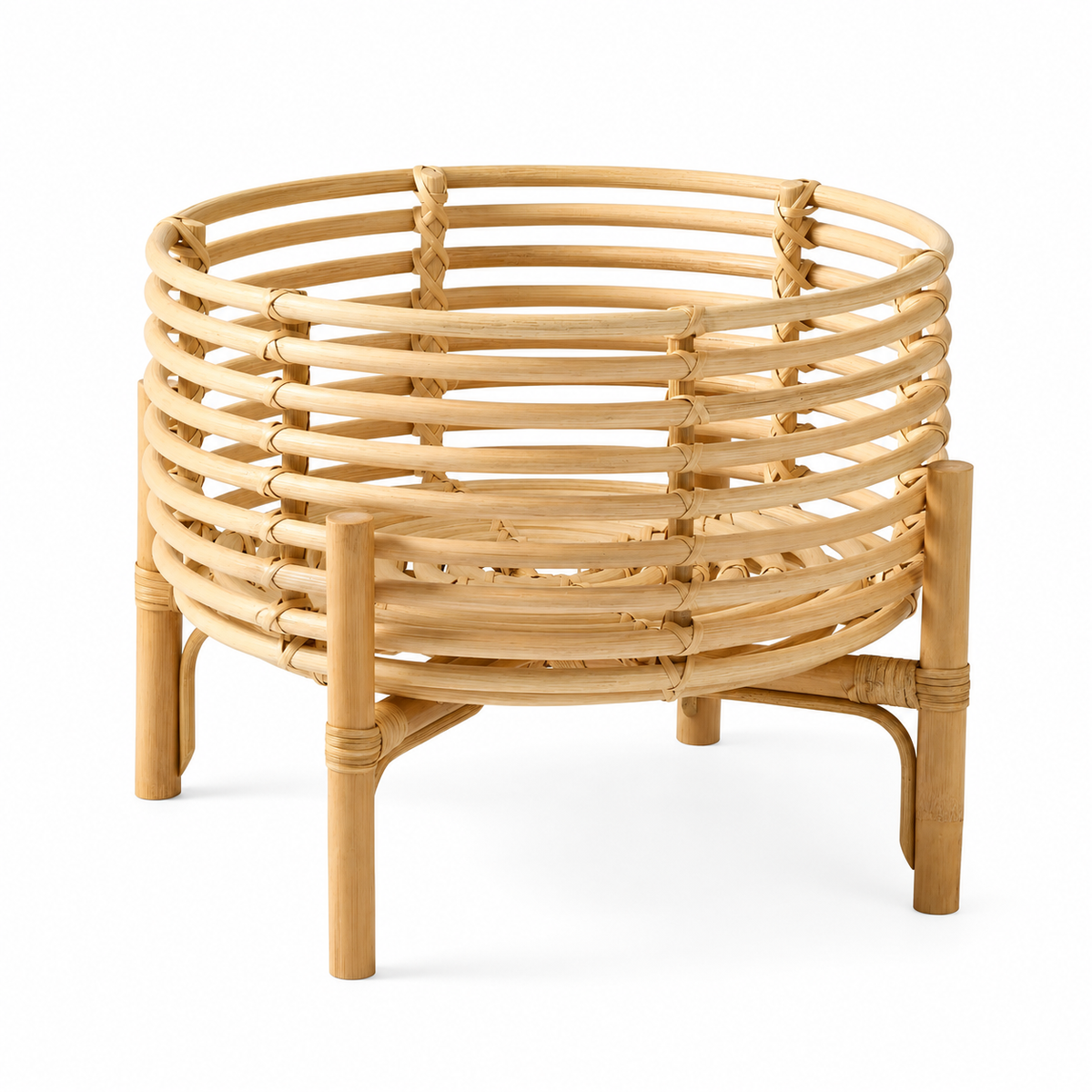 Rattan Planter with Stand | Cane Bamboo Planter - Multi-Size — Canewoven