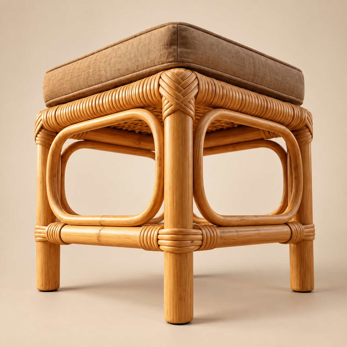 Natural Weave Rattan Stool
