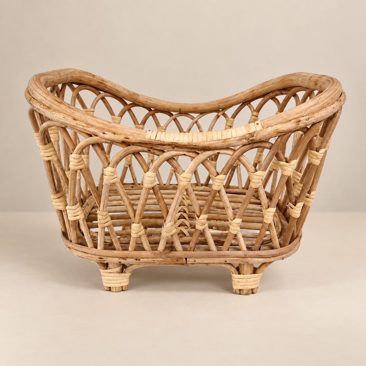 Rustic Cane Crib | Cane | Newborn | Natural Finish — Canewoven