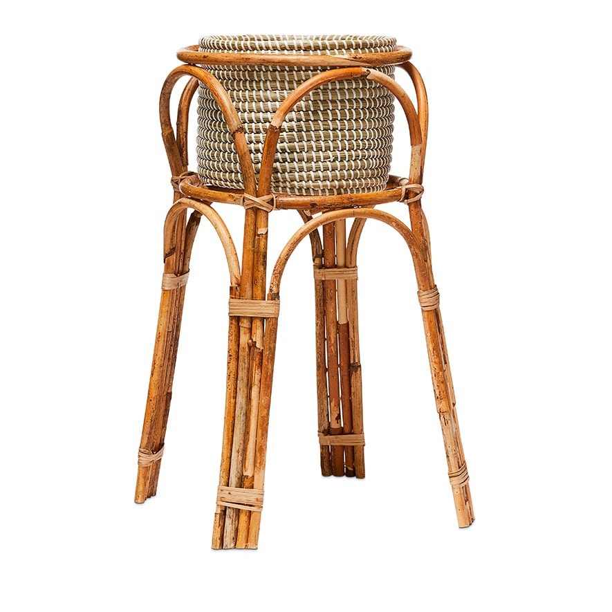 Rattan & Seagrass Plant Stand Set – Natural