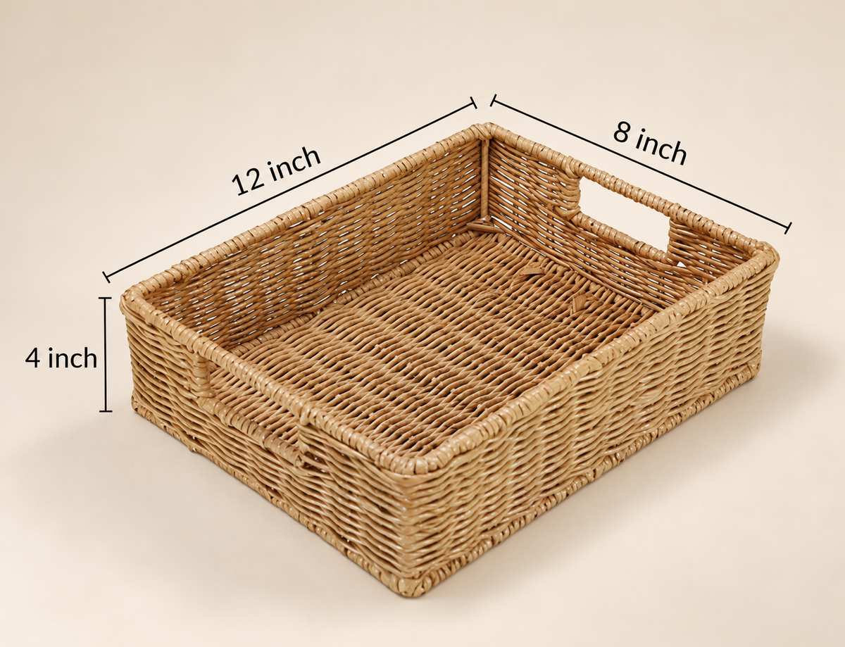 Seagrass Storage Basket 12x8x4 Inch for Bathroom - Tara — Canewoven