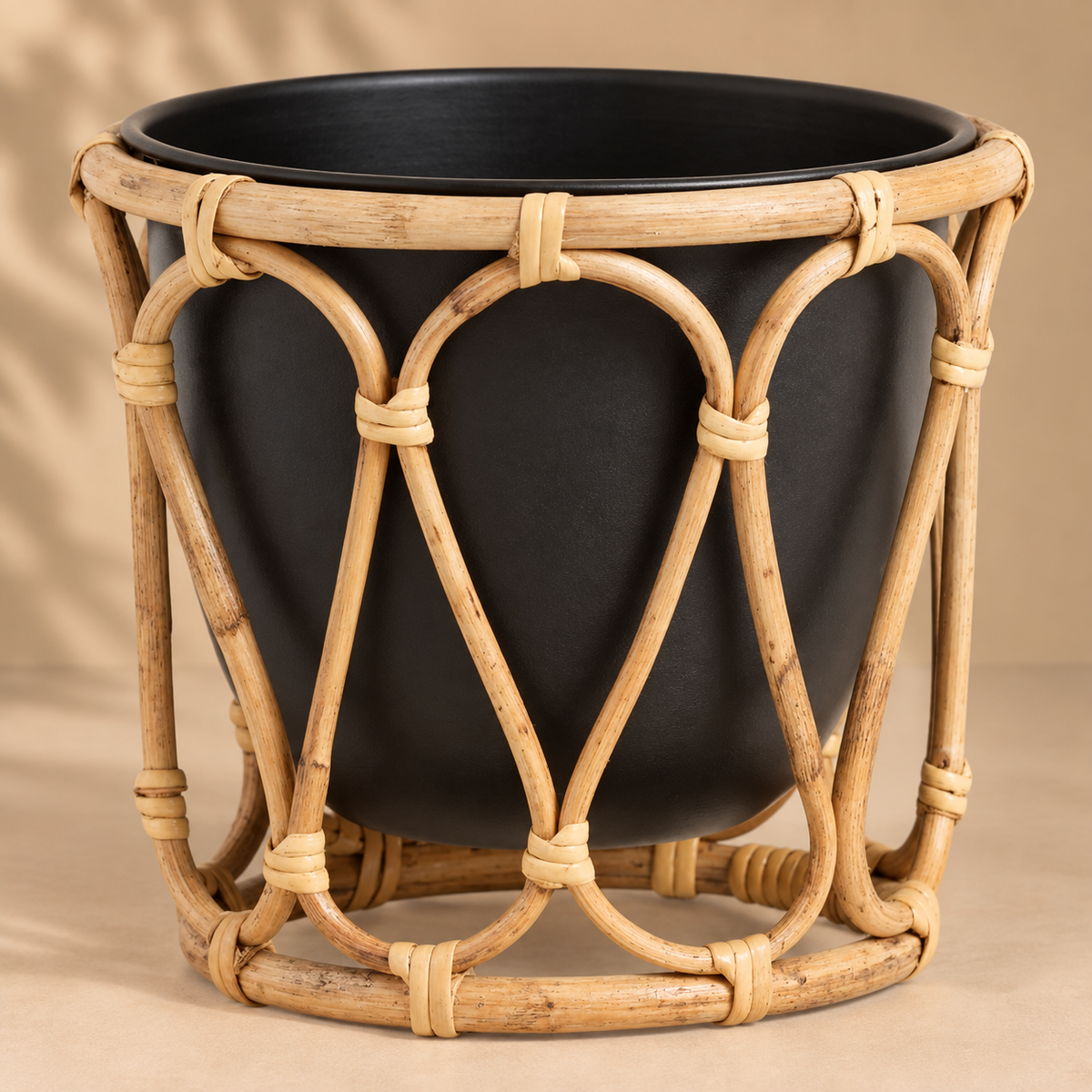 Cane Bamboo Rattan Hanging/Table Planter Stand for Garden, Balcony Home and Office | 10W × 10H Inch — Canewoven