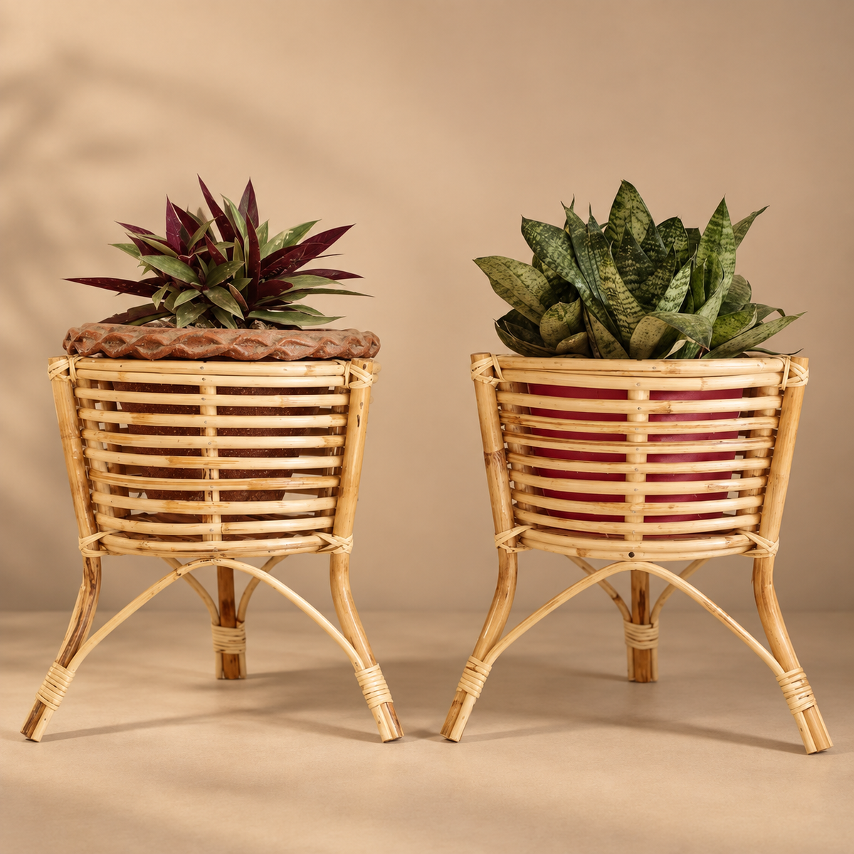 Bamboo Planter Stand for Garden, Balcony Home and Office | 11W × 14H Inch — Canewoven