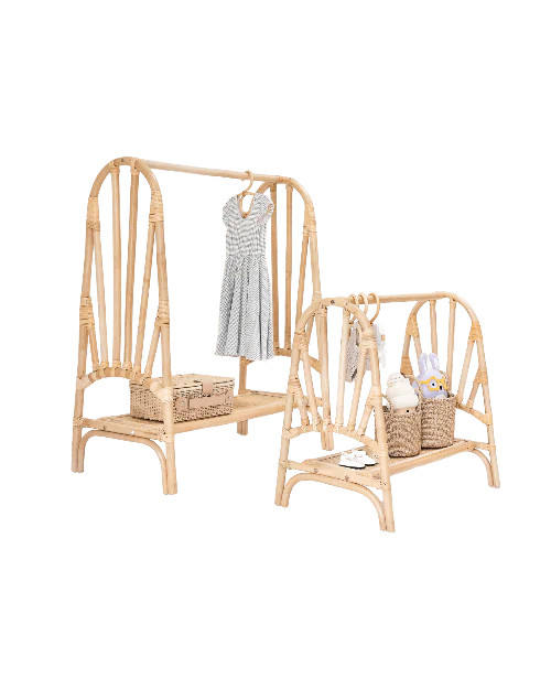 Handmade Rattan Kids Clothing Rack – 95 cm High