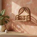 Two Leaf Rattan Wall Shelf