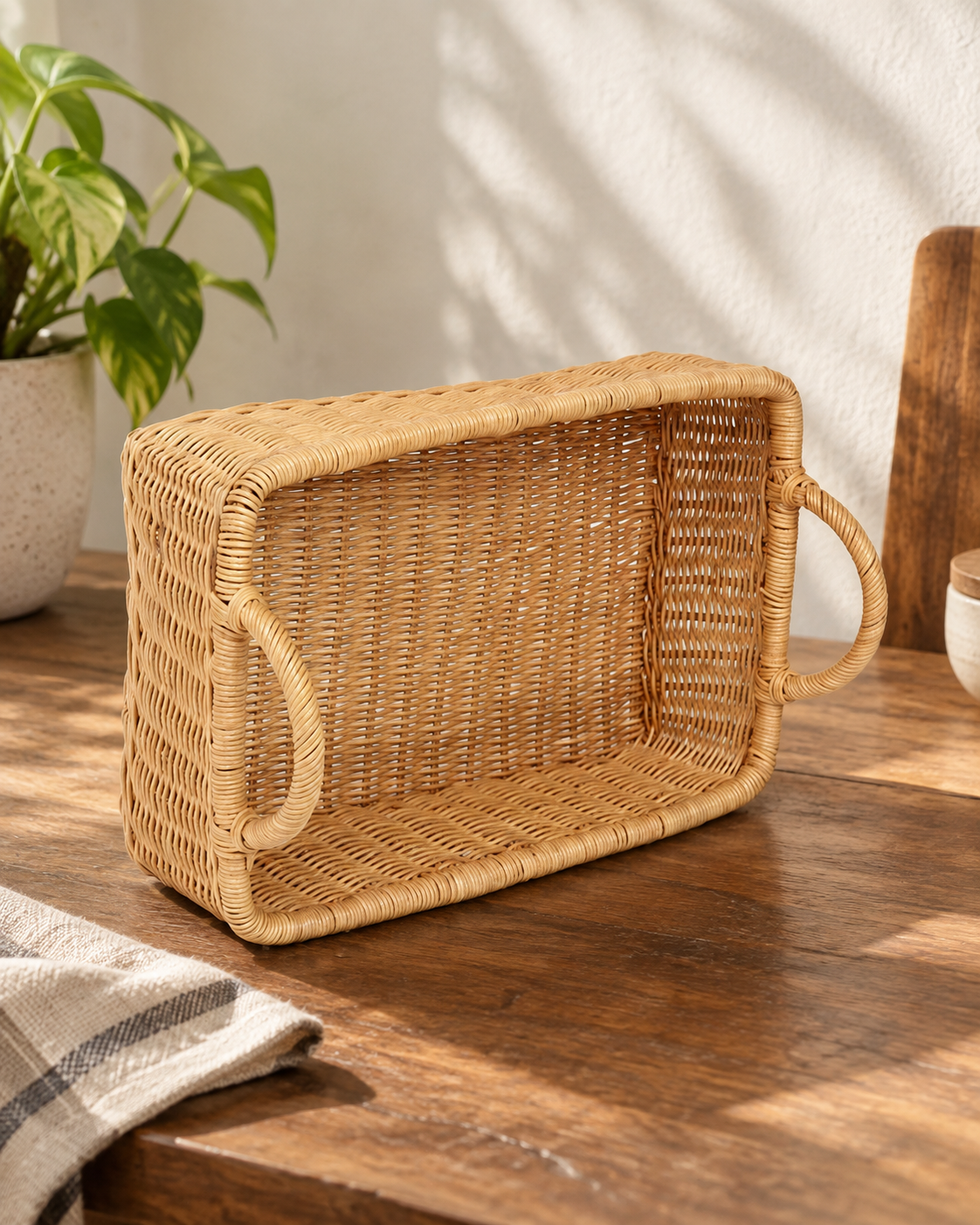 Versatile Rattan Basket for Serving, Organizing, and Stylish Home Display — Canewoven