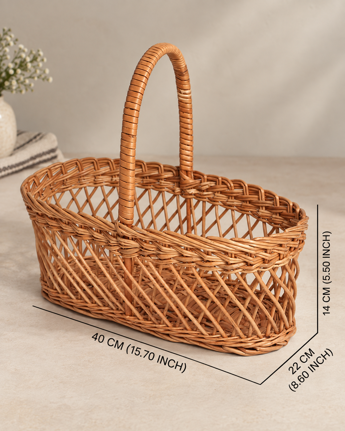Versatile Wicker Hamper Basket for Fruits, Snacks, and Eco-Friendly Home Storage — Canewoven