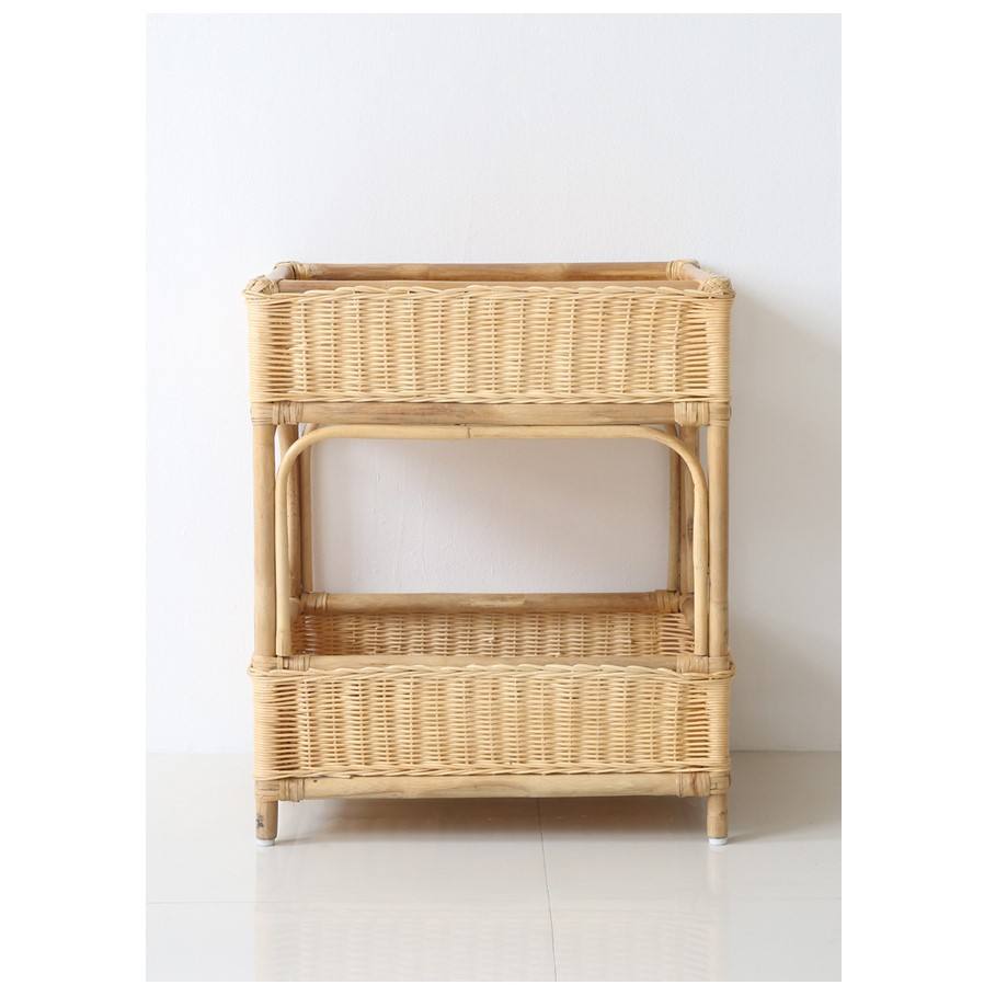 Handwoven Rattan Storage Rack – Natural