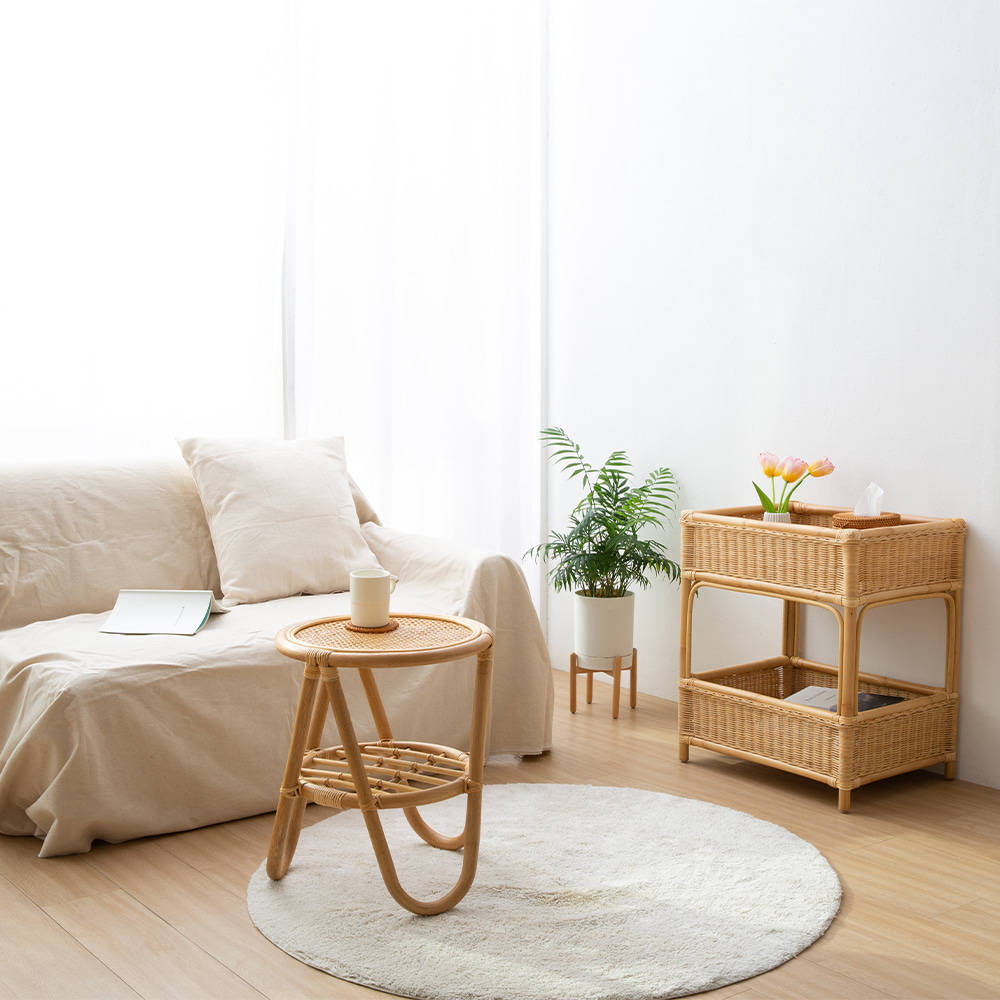 Handwoven Rattan Storage Rack – Natural